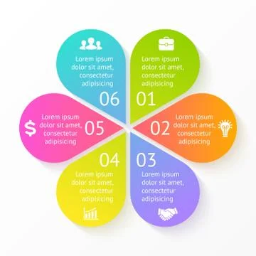 Vector circle flower infographic. Template for cycle diagram, graph Stock Illustration