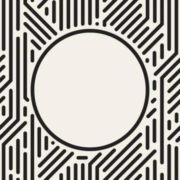 Vector circle frame in digital style. Illustrazione stock