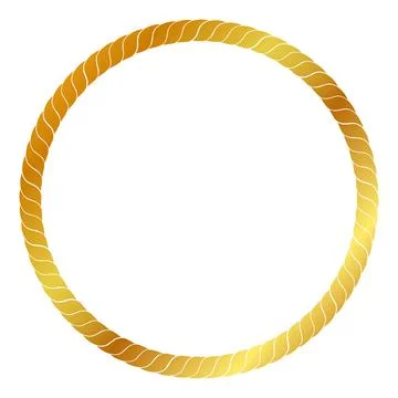 Vector circle frame from golden rope for element design Stock Illustration