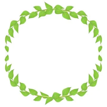 Vector circle frame of leaves and twigs for decorating events Stock-Illustration