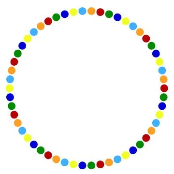 Vector circle Frame from multi color dot Illustrazione stock