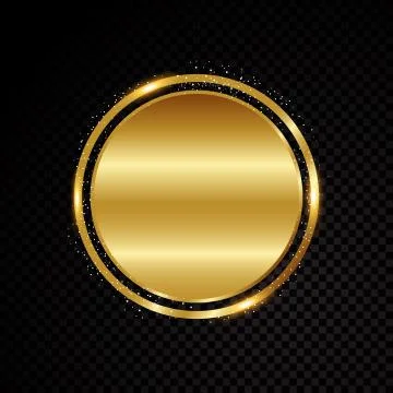 Vector circle frame. Shining banner. Isolated on black transparent background Stock Illustration