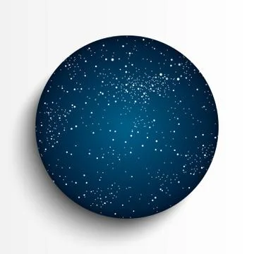 Vector circle frame. Starry night sky. Stock Illustration