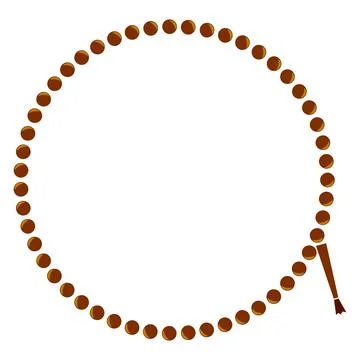 Vector circle frame from tasbih or islam prayer beads, isolated on white Stock Illustration