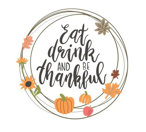 Vector circle frame for Thanksgiving day Stock Illustration