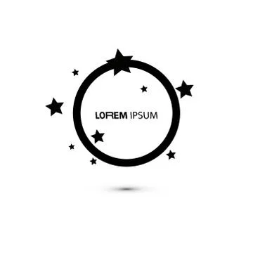 Vector circle frames set. Geometric shapes with stars, Glow Design for Graphic Illustrazione stock