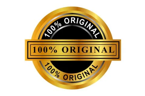 Vector Circle Golden Badge 100% Original Stock Illustration