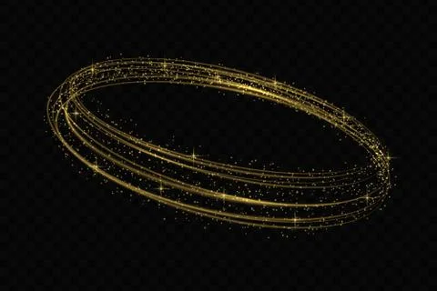 Vector circle golden light tracing effect Stock Illustration