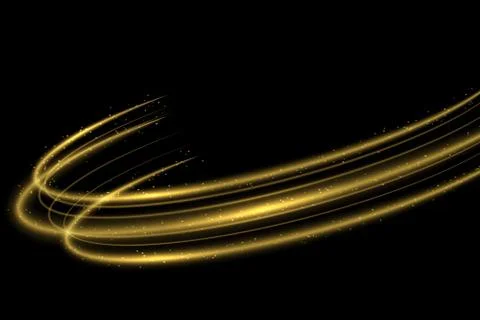 Vector circle golden light tracing effect Illustrazione stock