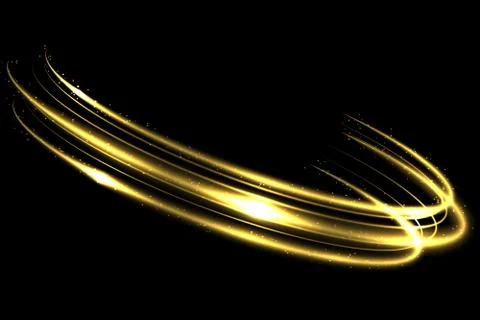 Vector circle golden light tracing effect 스톡 일러스트
