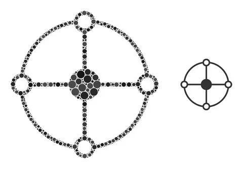 Vector Circle Grid Node Collage of Small Circles Stock Illustration