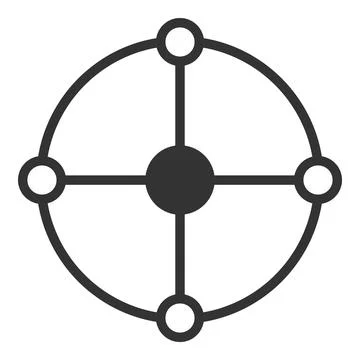 Vector Circle Grid Node Flat Icon Image Illustrazione stock