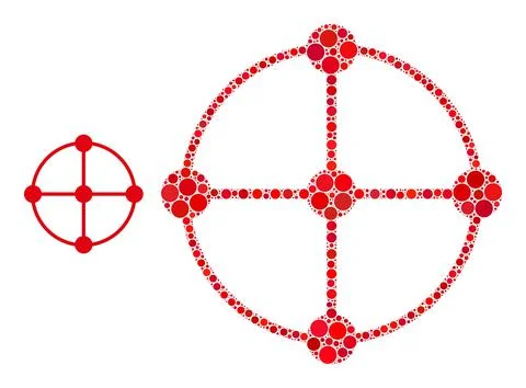 Vector Circle Grid Nodes Collage of Dots Stock Illustration