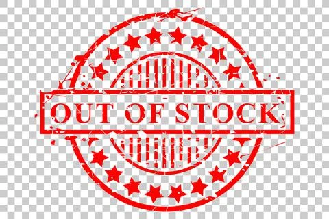 Vector of Circle Grunge Red Rubber Stamp, Out of Stock, at transparent effect Stock Illustration