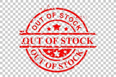 Vector of Circle Grunge Red Rubber Stamp, Out of Stock, at transparent effect Stock Illustration