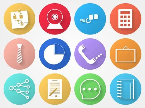 Vector circle icons for outsource Stockillustratie