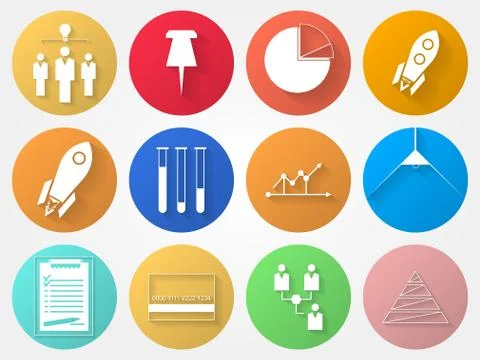 Vector circle icons for outsource イラスト素材
