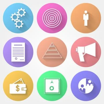 Vector circle icons for outsource Stockillustratie