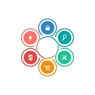 Vector circle infographic, cycle diagram, data graph, presentation chart 스톡 일러스트