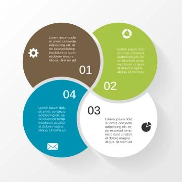 Vector circle infographic diagram 4 options Stock Illustration