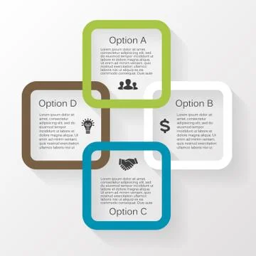Vector circle infographic diagram 4 options Illustrazione stock