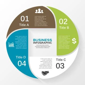 Vector circle infographic diagram 4 options Stock Illustration