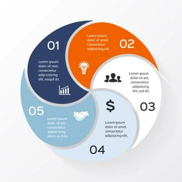 Vector circle infographic, diagram, presentation. Stock Illustration