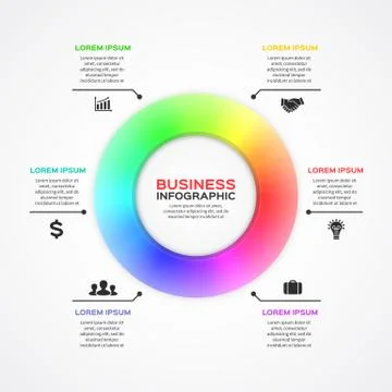 Vector circle infographic, diagram, presentation. Stock Illustration