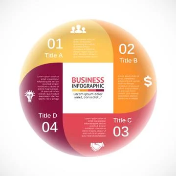 Vector circle infographic, square diagram, cycle graph, presentation chart Stock Illustration