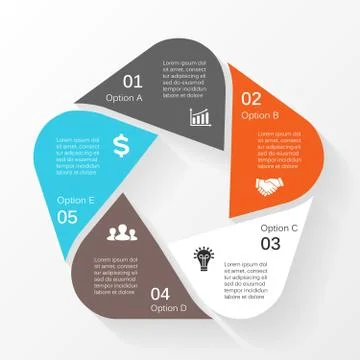 Vector circle infographic. Template for cycle diagram, graph, presentation and Stock Illustration