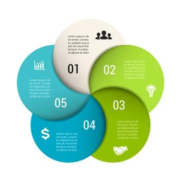 Vector circle infographic. Template for cycle diagram, graph, presentation and Stock Illustration