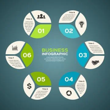 Vector circle infographic. Template for cycle diagram, graph, presentation and Stock Illustration