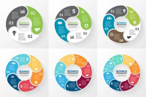 Vector circle infographic. Template for cycle diagram, graph, presentation and Stock Illustration