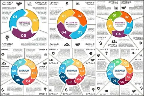 Vector circle infographic. Template for cycle diagram, graph, presentation and Stock Illustration