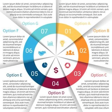 Vector circle infographic. Template for cycle diagram, graph, presentation and Illustrazione stock
