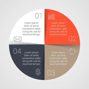 Vector circle infographic. Template for cycle diagram, graph, presentation and Illustrazione stock