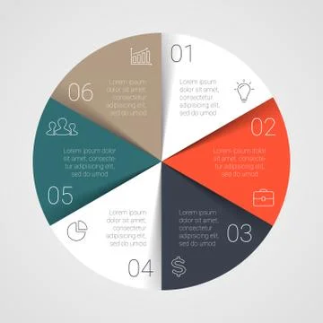 Vector circle infographic. Template for cycle diagram, graph, presentation and Stock Illustration