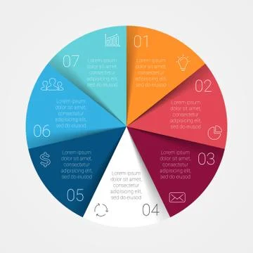 Vector circle infographic. Template for cycle diagram, graph, presentation and Stock Illustration