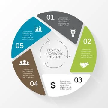 Vector circle infographic. Template for cycle diagram, graph, presentation and Stock Illustration