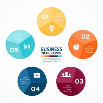 Vector circle infographic. Template for cycle diagram, graph, presentation and Stock Illustration