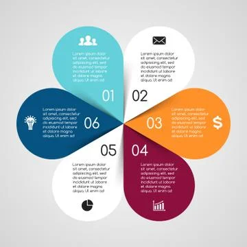 Vector circle infographic. Template for cycle diagram, graph, presentation and Stock Illustration