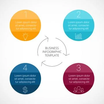 Vector circle infographic. Template for cycle diagram, graph, presentation and イラスト素材