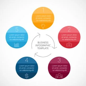 Vector circle infographic. Template for cycle diagram, graph, presentation and Stock Illustration