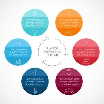 Vector circle infographic. Template for cycle diagram, graph, presentation and Illustrazione stock