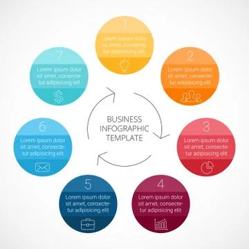 Vector circle infographic. Template for cycle diagram, graph, presentation and Stock Illustration