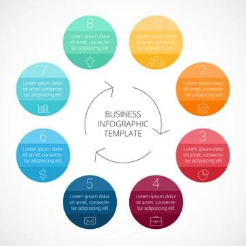 Vector circle infographic. Template for cycle diagram, graph, presentation and Stock Illustration