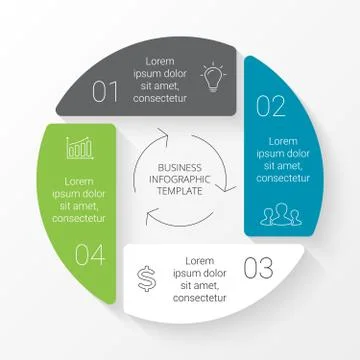 Vector circle infographic. Template for cycle diagram, graph, presentation and Stock Illustration