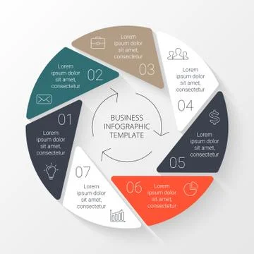 Vector circle infographic. Template for cycle diagram, graph, presentation and Illustrazione stock