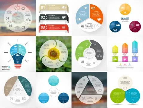 Vector circle infographic. Template for cycle diagram, graph, presentation and Illustrazione stock