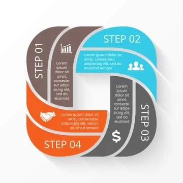 Vector circle infographic. Template for cycle diagram, graph, presentation and 스톡 일러스트